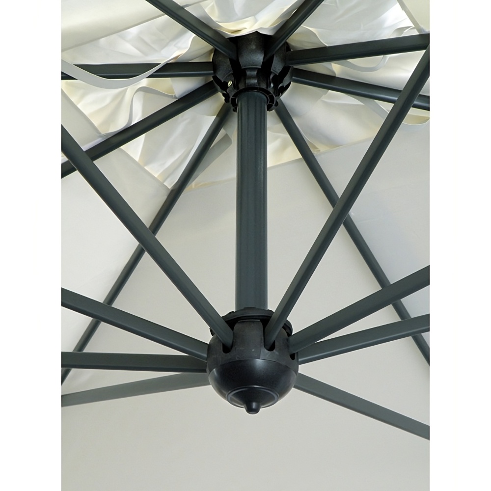 Metal cantilever multiple umbrella with single pole and 4 parasols Alu Poker 7x7m
