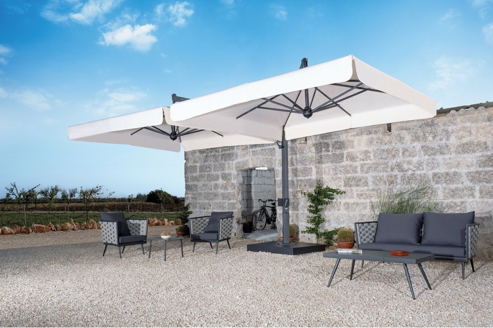 Parasol à deux coupoles 3,5×7 Alu Double C3570 Parasol à deux coupoles 3,5×7 Alu Double C3570