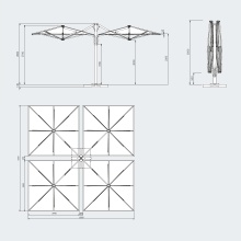 Parasol à quatre coupoles 6×6 m Galaxy Quattro C6060 Parasol à quatre coupoles 6×6 m Galaxy Quattro C6060