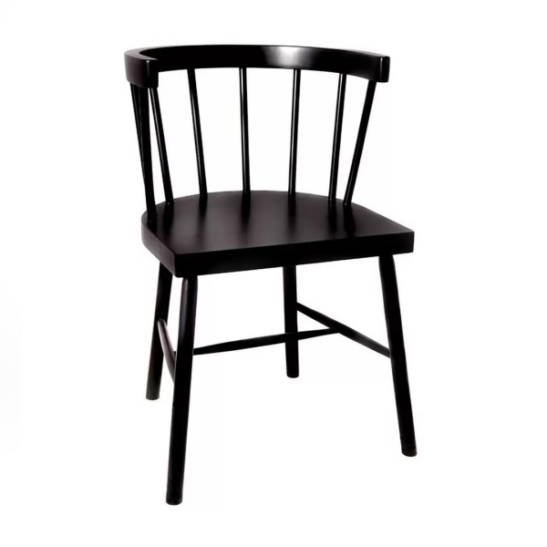 Vertical slat back wooden chair