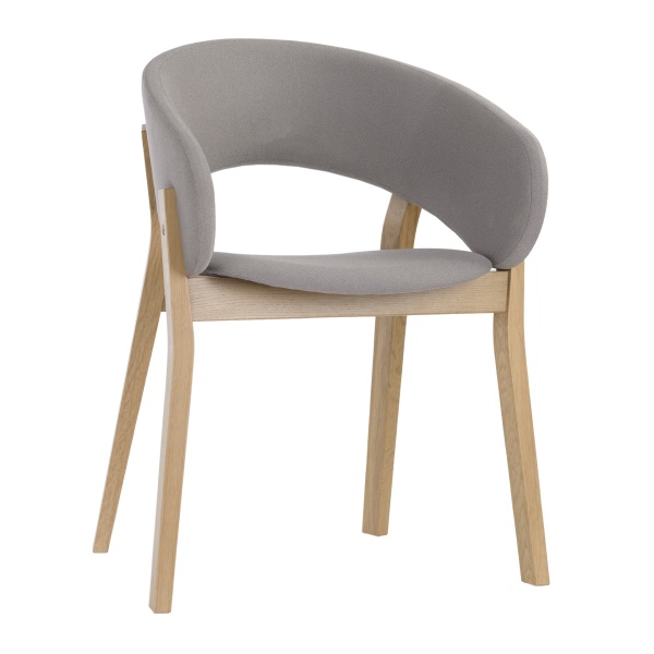 Beech upholstered armchair