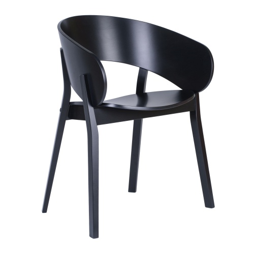 Wooden chair with armrests
