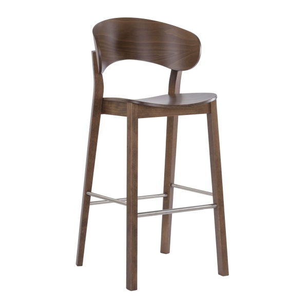 Wooden bar stool with soft seat