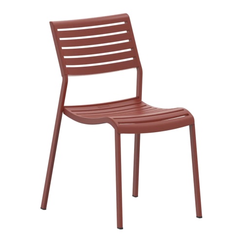 Plastic chair with metal frame
