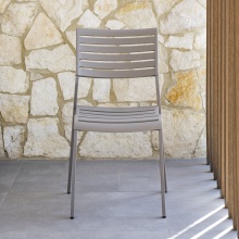 Stackable polypropylene chair with steel legs Nina