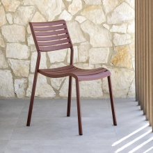 Stackable polypropylene chair with steel legs Nina