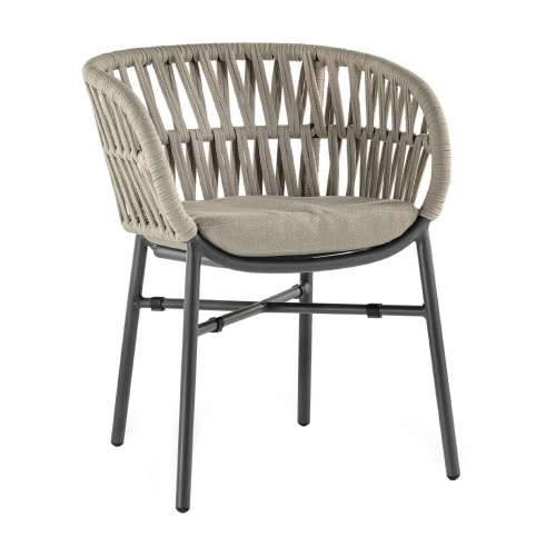 Chaise en aluminium avec corde en polyoléfine