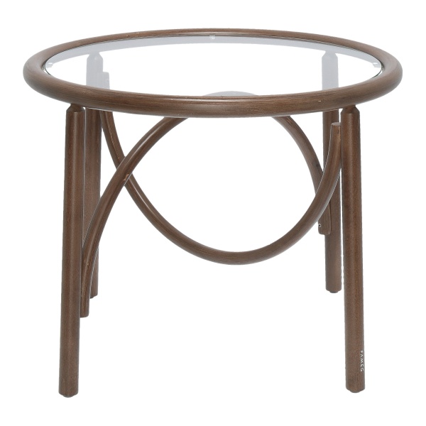 Mesa de centro con tablero de vidrio Ø68 Wilma 1910 de Mayer Collection