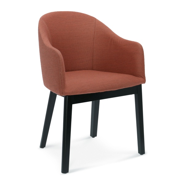 Beech upholstered armchair