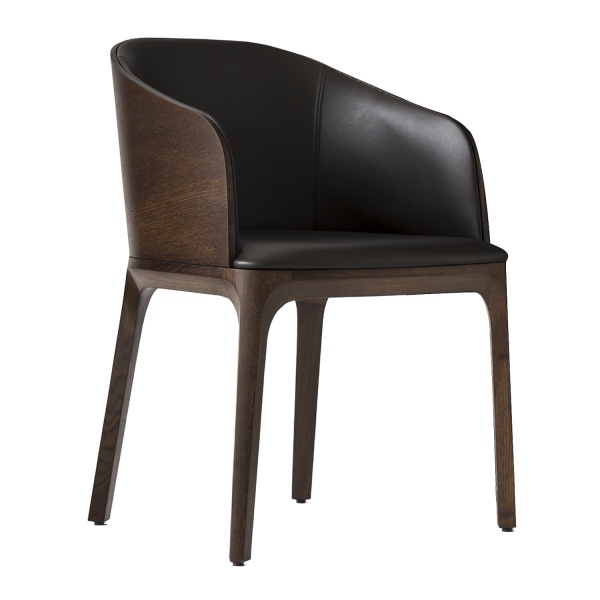 Fauteuil en bois rembourré B-3054 Arch par Mayer Collection