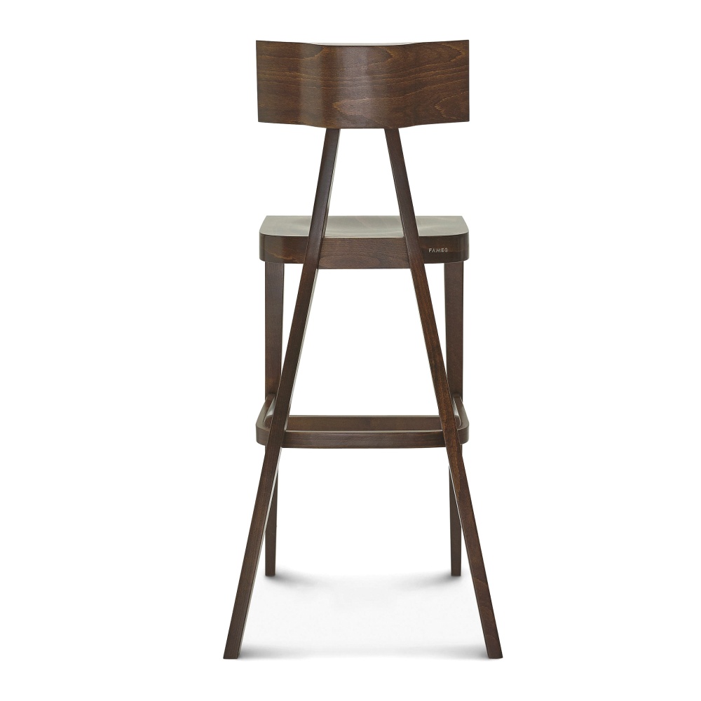 Beech cafe bar stool with solid or upholstered seat H-3046