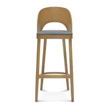 Wooden bar stool with upholstered seat H-3041