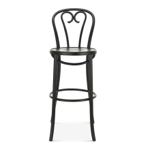 Vienna wooden bar stool with a solid or upholstered seat H-16
