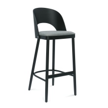 Wooden bar stool with upholstered seat H-3041
