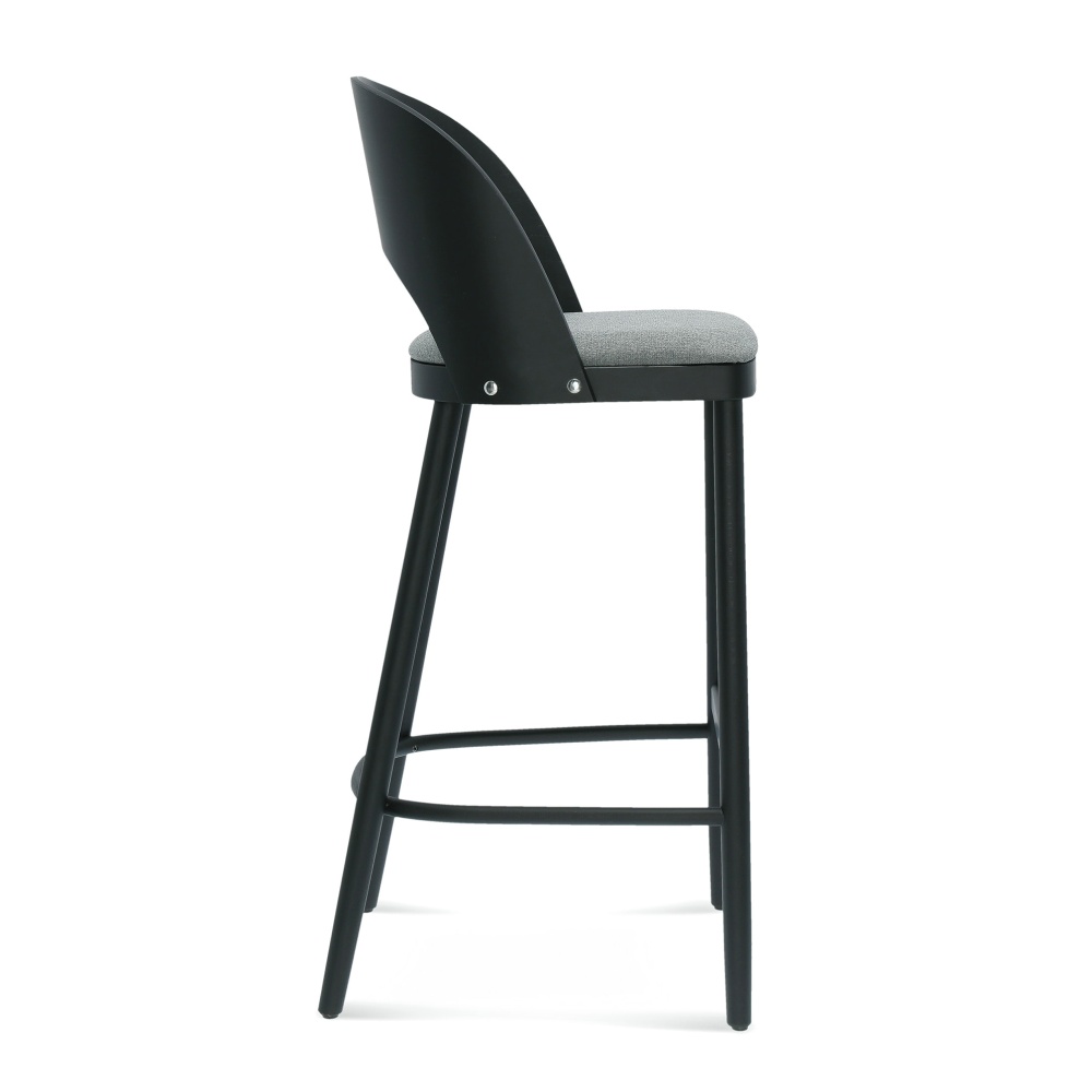 Wooden bar stool with upholstered seat H-3041