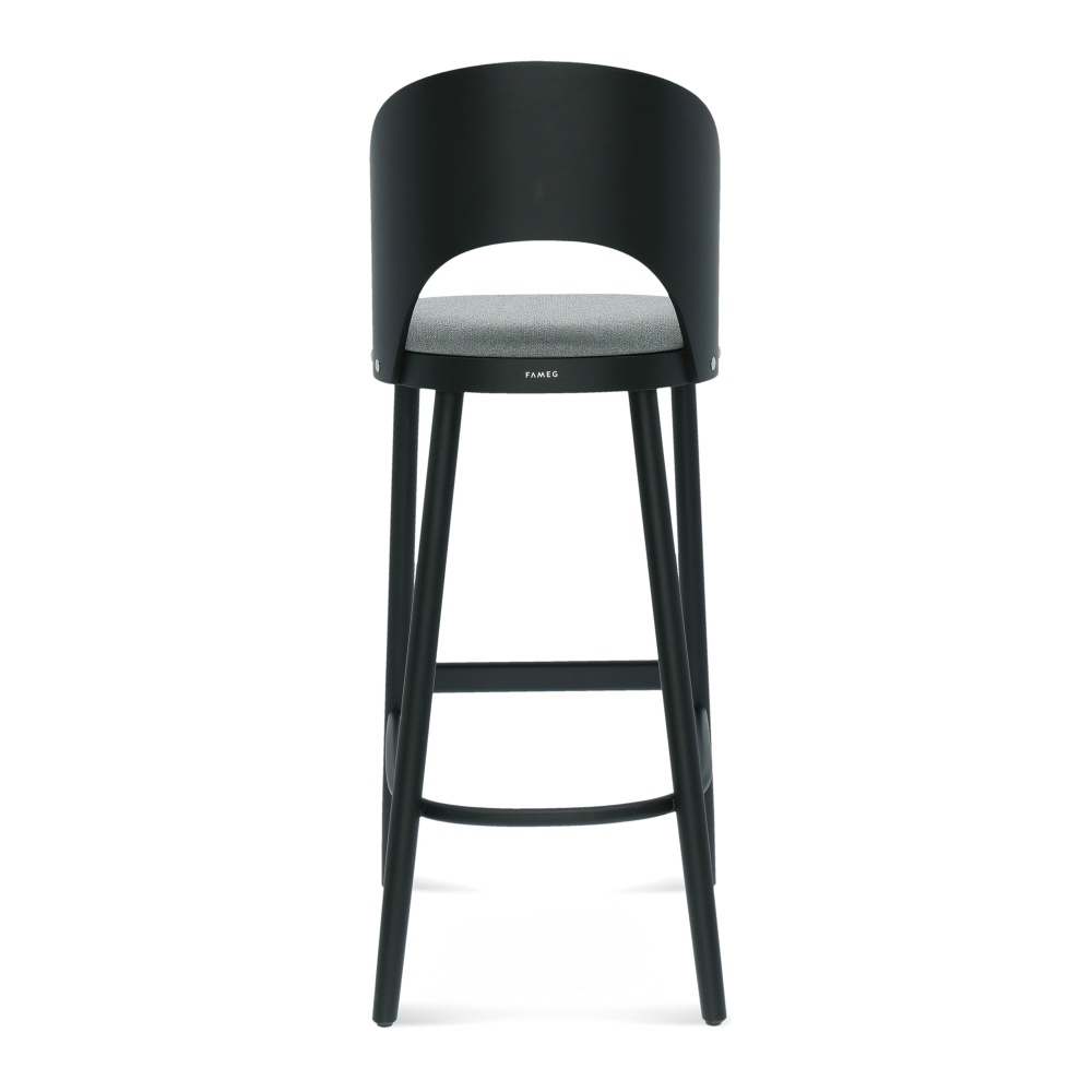 Wooden bar stool with upholstered seat H-3041