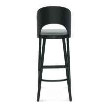 Wooden bar stool with upholstered seat H-3041