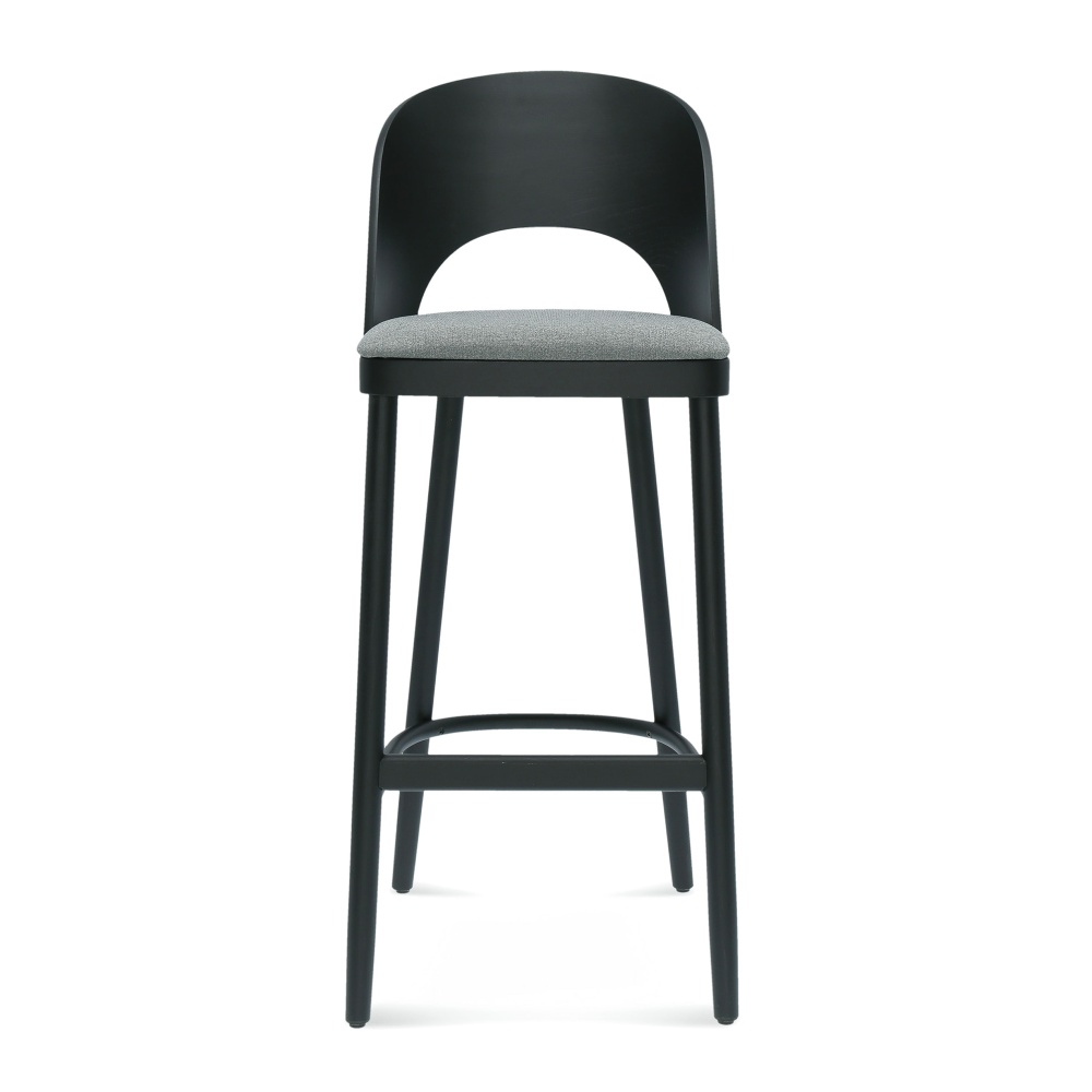 Wooden bar stool with upholstered seat H-3041