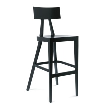 Beech cafe bar stool with solid or upholstered seat H-3046