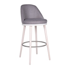 Wooden upholstered bar stool with round seat H-Audrey