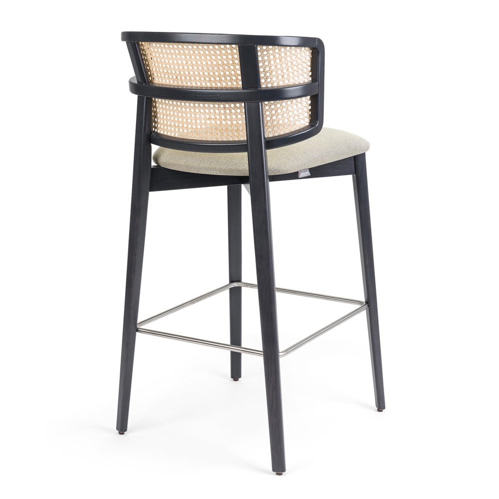 Ash wicker back bar stool with upholstered seat H-Coffee Wicker Ash wicker back bar stool with upholstered seat H-Coffee Wicker