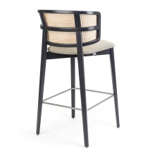 Ash wicker back bar stool with upholstered seat H-Coffee Wicker Ash wicker back bar stool with upholstered seat H-Coffee Wicker