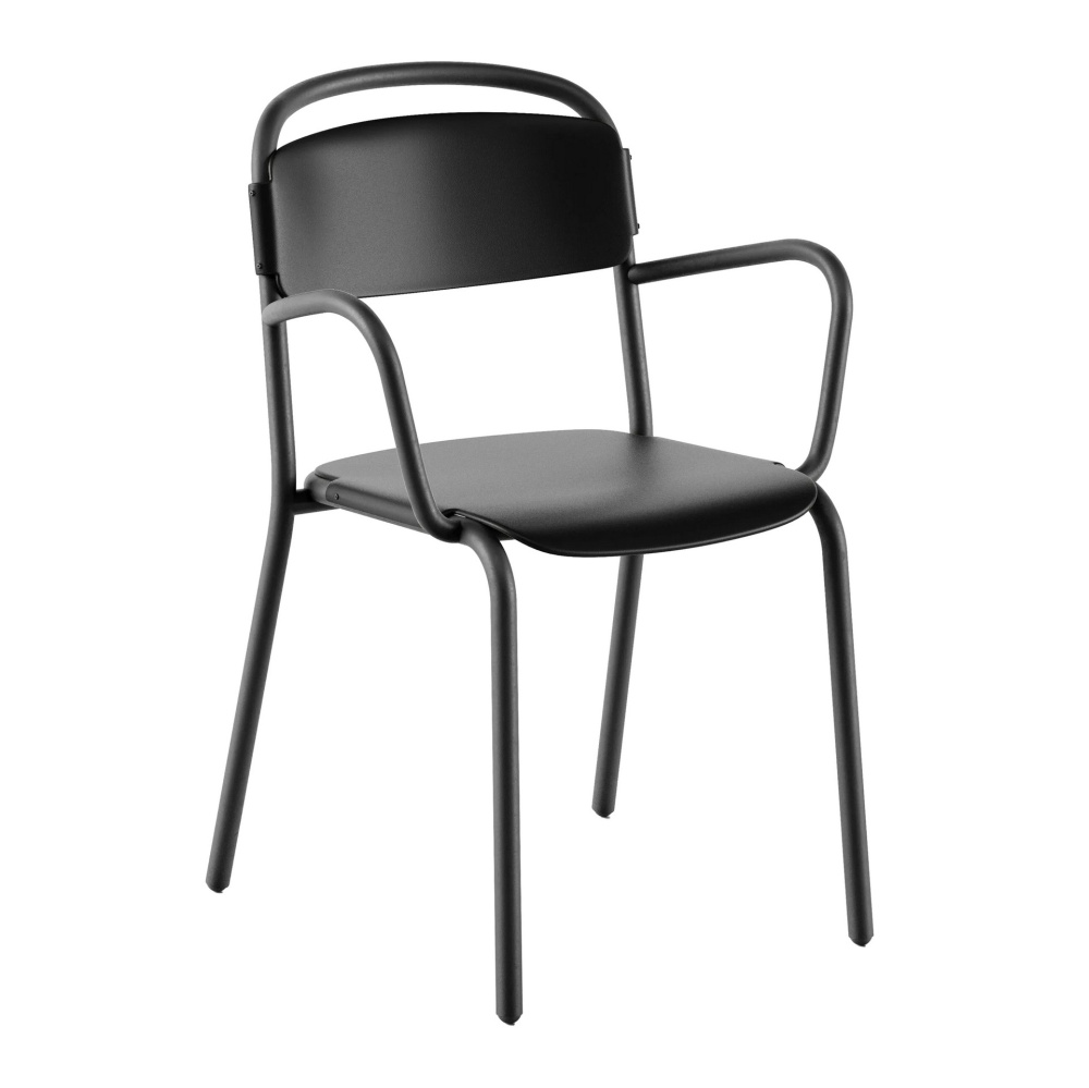 Stackable metal armchair plastic back and seat B-Skol