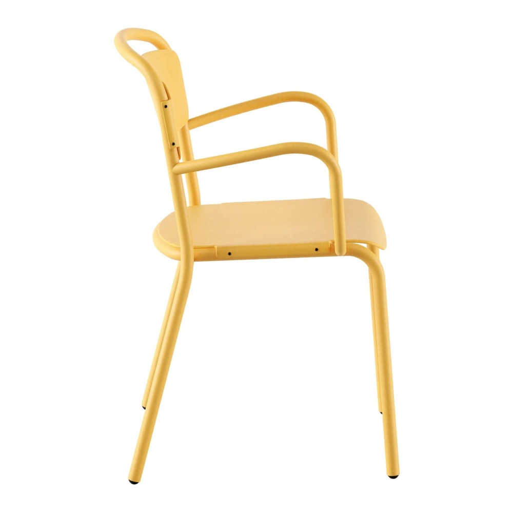 Stackable metal armchair plastic back and seat B-Skol