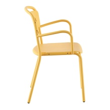 Stackable metal armchair plastic back and seat B-Skol
