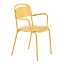 Stackable metal armchair plastic back and seat B-Skol