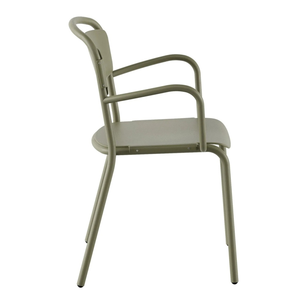 Stackable metal armchair plastic back and seat B-Skol