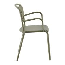 Stackable metal armchair plastic back and seat B-Skol