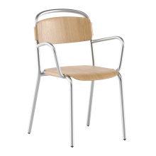 Fauteuil métal et bois B-Skol Wood