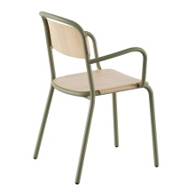 Fauteuil métal et bois B-Skol Wood