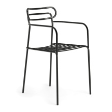 Stackable steel garden chair with armrests B-Uti S
