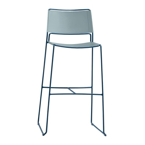 Bar stool with metal skid base