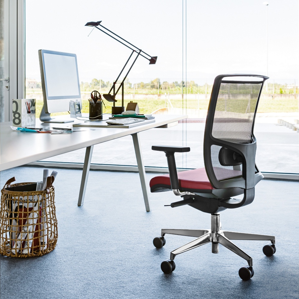 Black mesh back operative chair with seat slide and lumbar support B-417 Zed