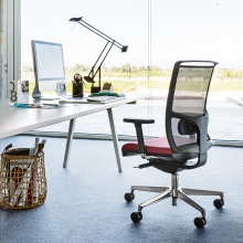 Black mesh back operative chair with seat slide and lumbar support B-417 Zed