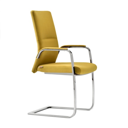 Padded visitor chair with cantilever base