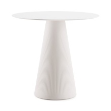 Outdoor round or square top dining table with polyethylene shell Fade