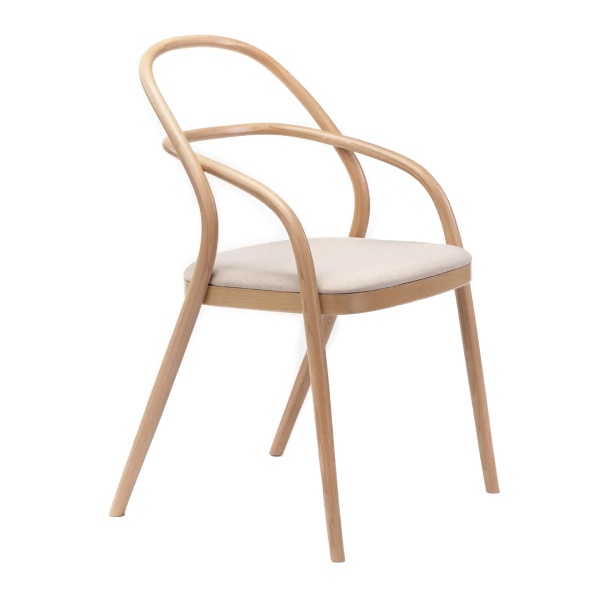 Wooden chair with upholstered seat