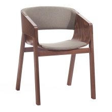 Cafe beech armchair with upholstered seat and back B-400 Merano UPH