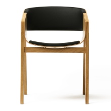 Cafe beech armchair with upholstered seat and back B-400 Merano UPH