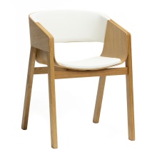 Cafe beech armchair with upholstered seat and back B-400 Merano UPH