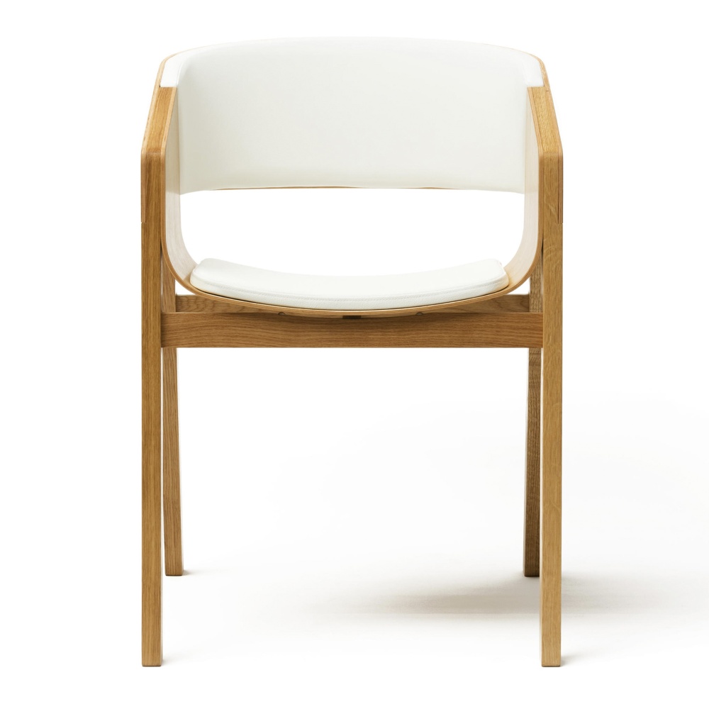 Cafe beech armchair with upholstered seat and back B-400 Merano UPH