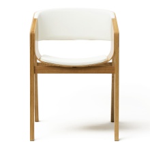 Cafe beech armchair with upholstered seat and back B-400 Merano UPH