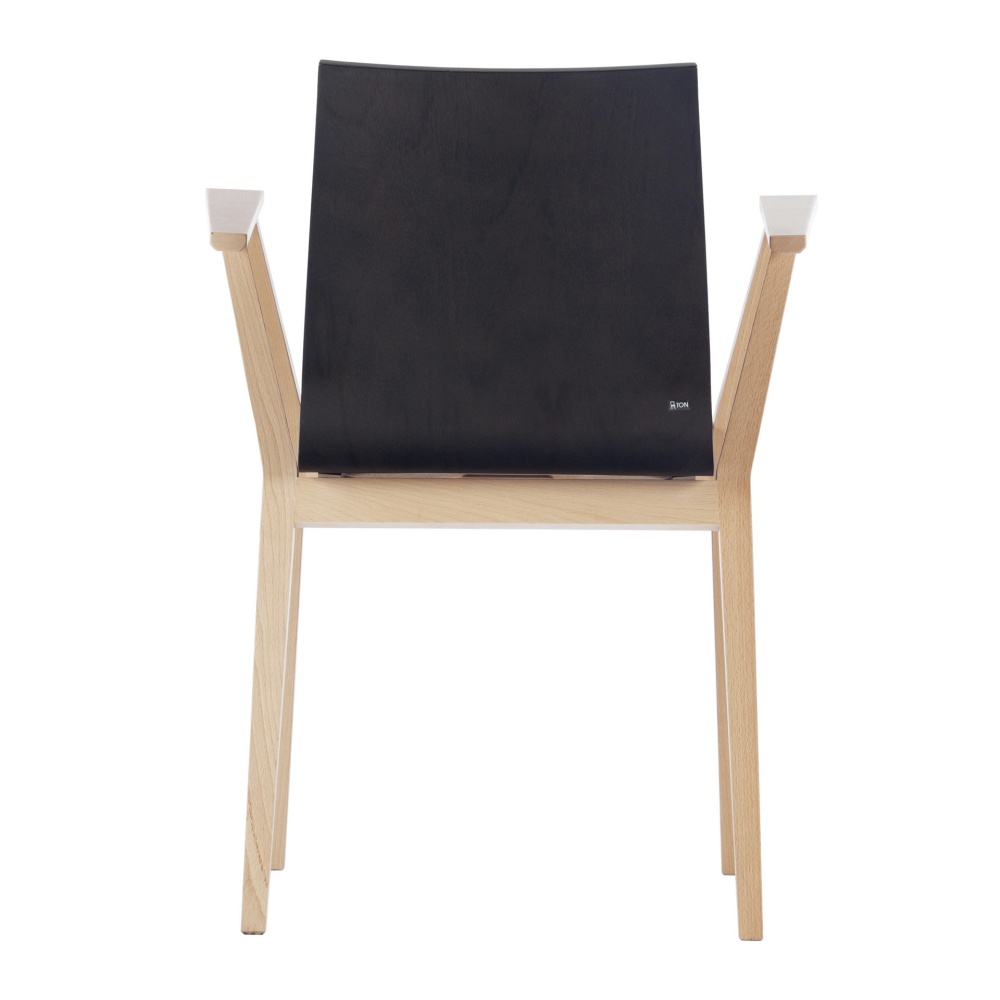 Cafe solid beech chair with armrests B-Stockholm VS