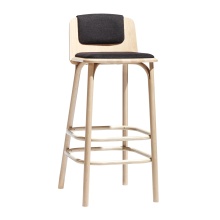 Restaurant upholstered high stool with wooden legs H-372 Split UPH Restaurant upholstered high stool with wooden legs H-372 Split UPH