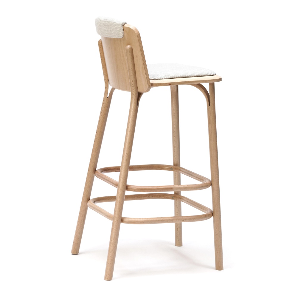 Restaurant upholstered high stool with wooden legs H-372 Split UPH Restaurant upholstered high stool with wooden legs H-372 Split UPH