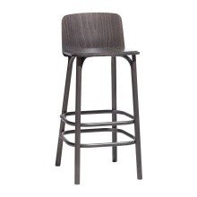 High stool made of beech or ash with solid shell H-372 Split VS